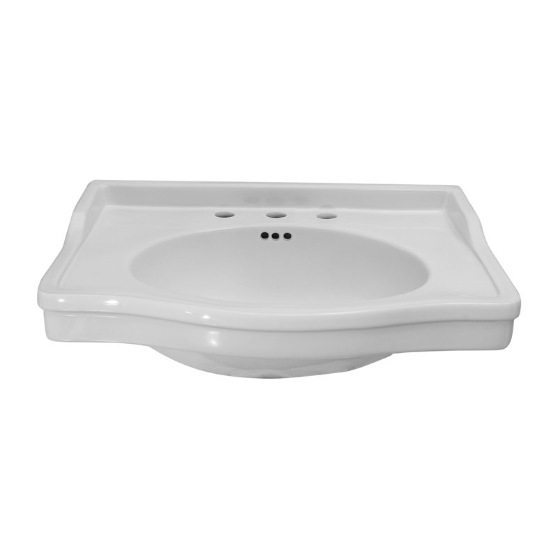 Barclay Ensal 21.75'' White Vitreous China Rectangular Bathroom Sink with Overflow, 8"