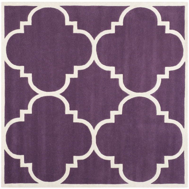 Carolene Hand Tufted Wool Geometric Rug, Square 7'