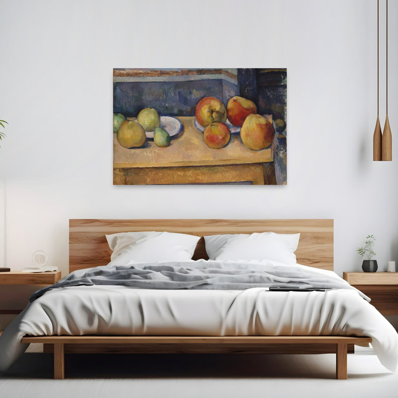 Still Life With Apples And Pears, C.1891-2 Impressionist Abstract Contemporary Fruit Wall Art Print by Paul Cezanne - 1 Piece Wrapped Canvas Wall Art