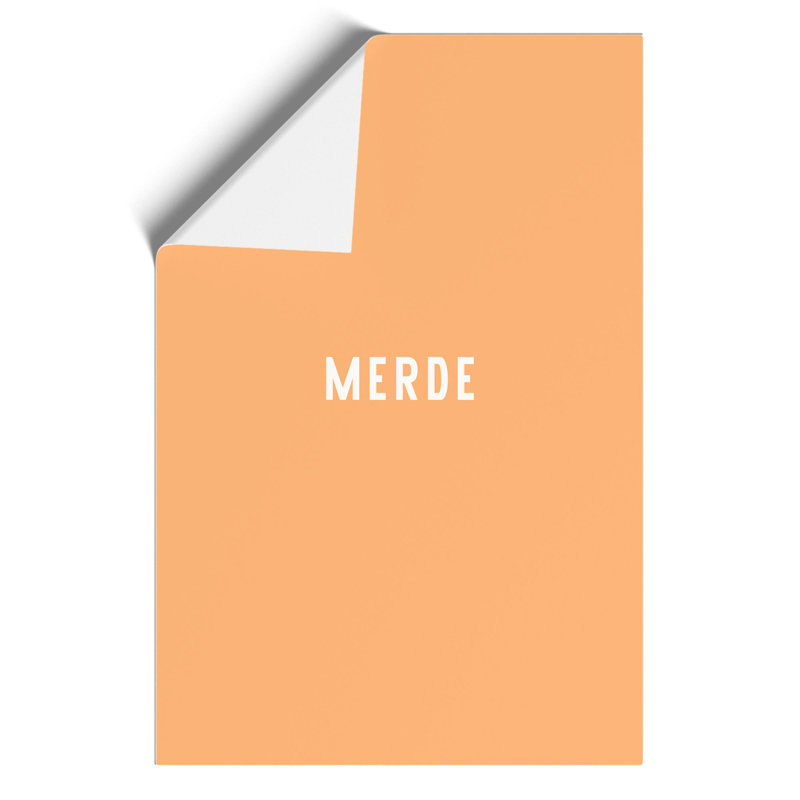 Merde - Unframed Typography, 30cm H x 21cm W x 0.1cm D