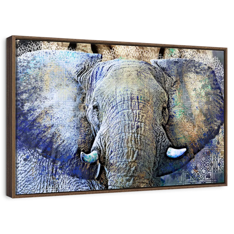 Elephant Tree, 37" X 25", Floating Frame Walnut