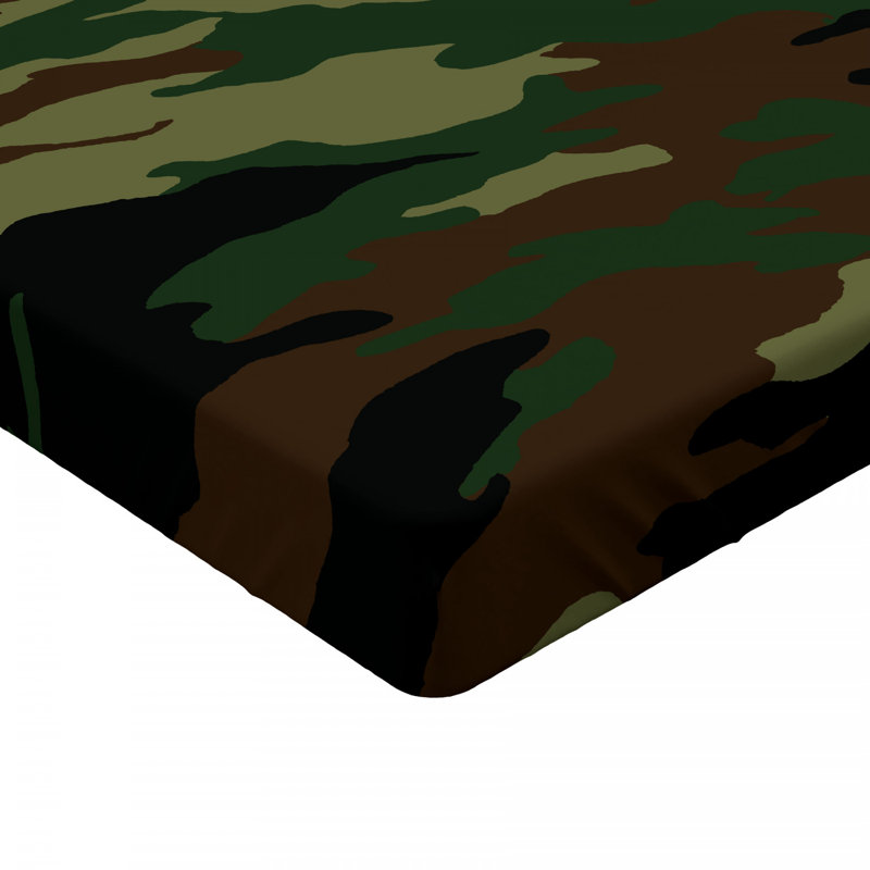 Camo Camouflage Microfibre Jersey Knit Fitted Sheet, European Kingsize (160 x 200cm)