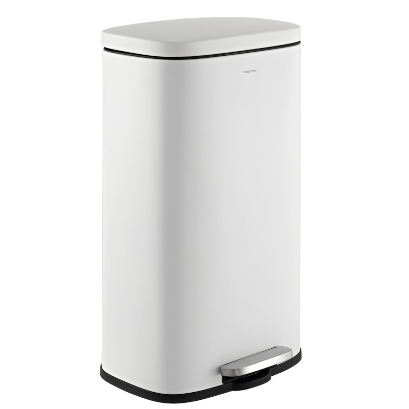 Poubelle à ouverture latérale 8 gallons Curtis, noir, Blanc