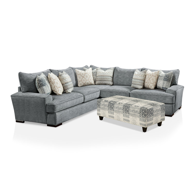 Canapé modulaire de coin en chenille de 122 po de largeur avec repose-pieds symétrique 122 po