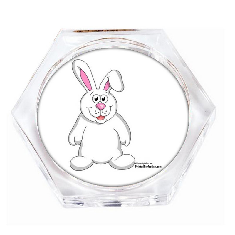 Ensemble de 4 sous-verres personnalisables Lapin, Oui
