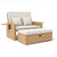 68" Wicker Outdoor Daybed Adjustable Loveseat With Storage Ottomans And Cushions