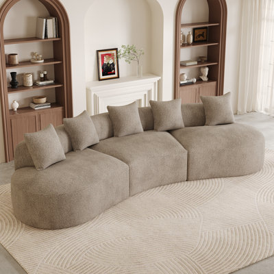 134" Oversized Curved Chenille Modular Sectional Sofa
