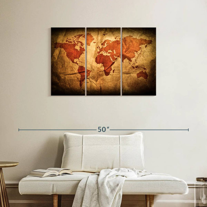 Aliaz Wrinkled World Map, 24" H x 38" W