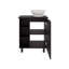 Meuble-lavabo avec lavabo, 1 porte, 4 pieds, 5 tablettes