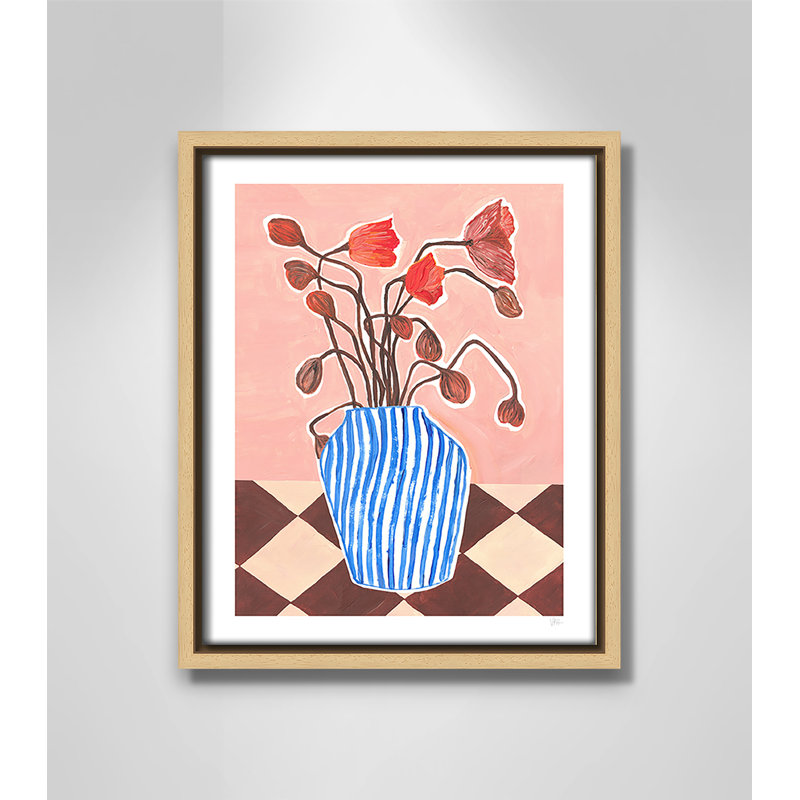 Poppies Print par Violets Print House, Toile avec cadre, Flotteur naturel, L 9,5 po x H 11,5 po