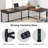 Aves L-Shaped Metal Base Computer Desk