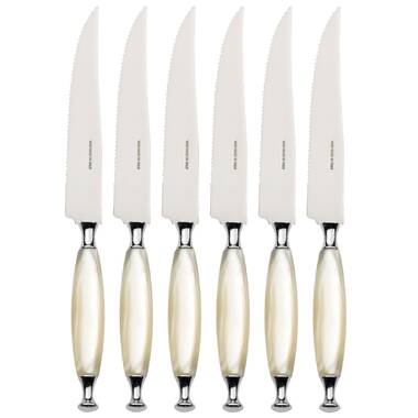  Bugatti Italy Rinascimento Gold and Black Steak Knives Set  (Rinascimento Gold/Black): Home & Kitchen