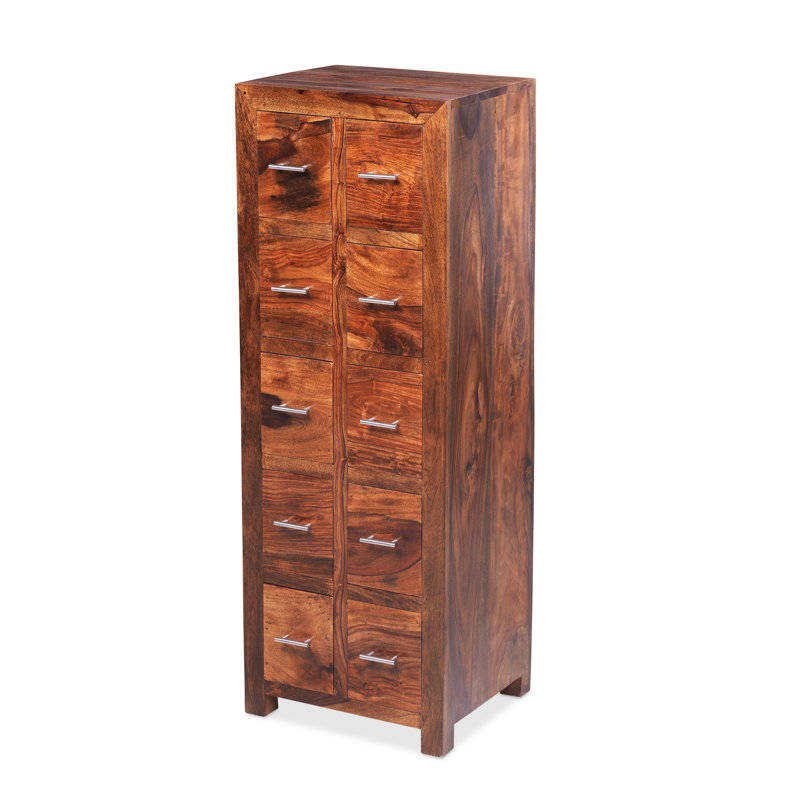 Heritage Solid Wood 129cm H Library Style Media Drawers