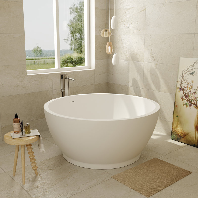 Baignoire autoportante à surface solide en résine Luna