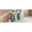 Meuble-lavabo vert 36 po avec lavabo en céramique