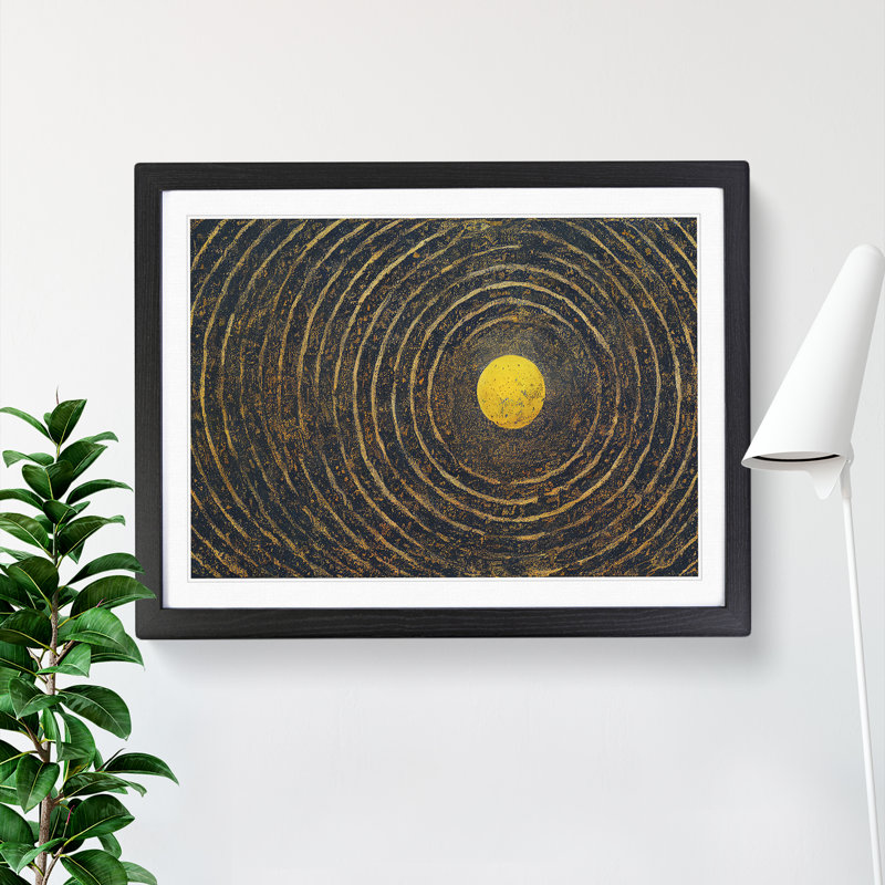 Abstract Sunset Sun Vol.6 - Framed Print, Black Framed, 46cm H x 64cm W x 2cm D