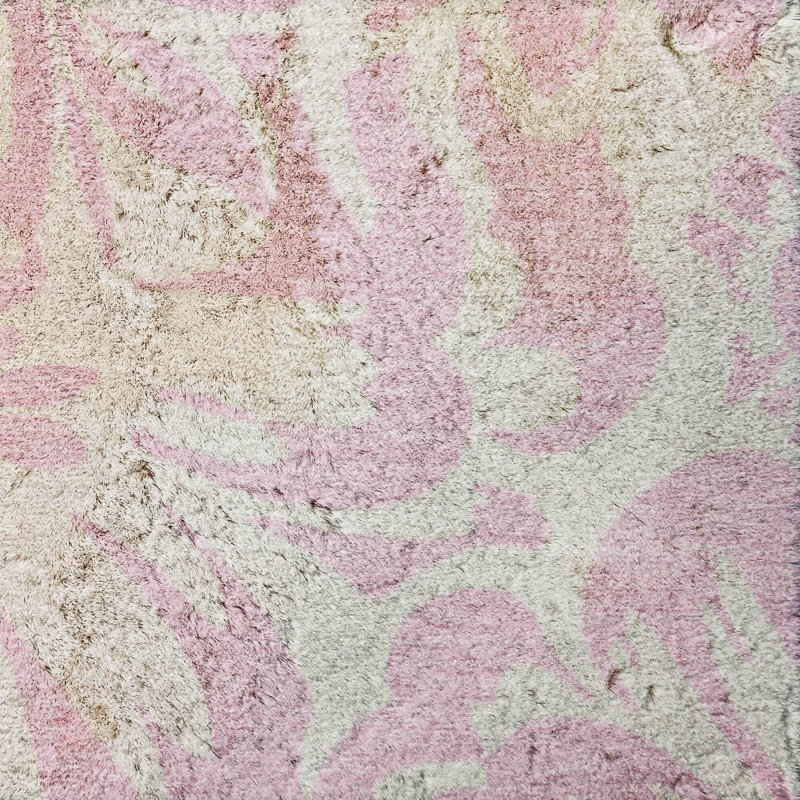Premium Machine Washable Dream Shag ADS551 Floral Rug, Pink, 9' x 12'