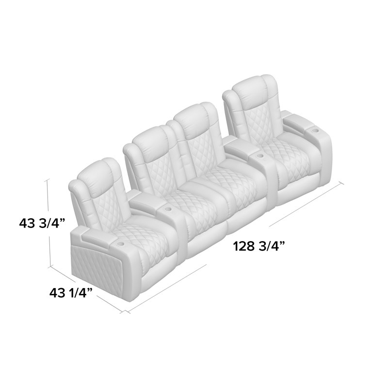 Sièges configurables home theater (rangée de 4), Onyx Smartsuede