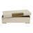 Ivory & Tan Wood Resin Decorative Storage Box - 17" Modern Glam Organizer with Metal Accents