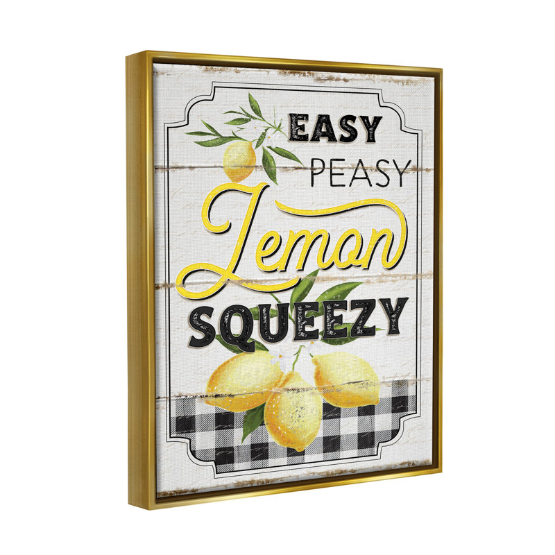 Art mural rétro sur toile, "Easy Peasy Lemon Squeezy" par Jennifer Pugh, H 31 po x l 25 po x P 1,7 po