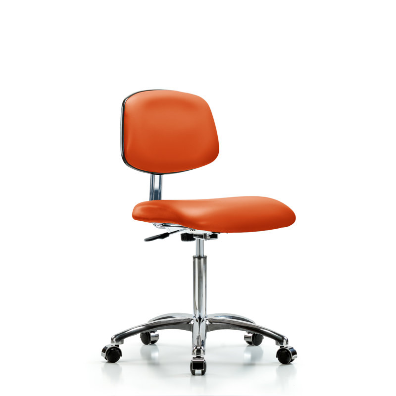 Chaise de travail Chloe, Roulettes, Orange