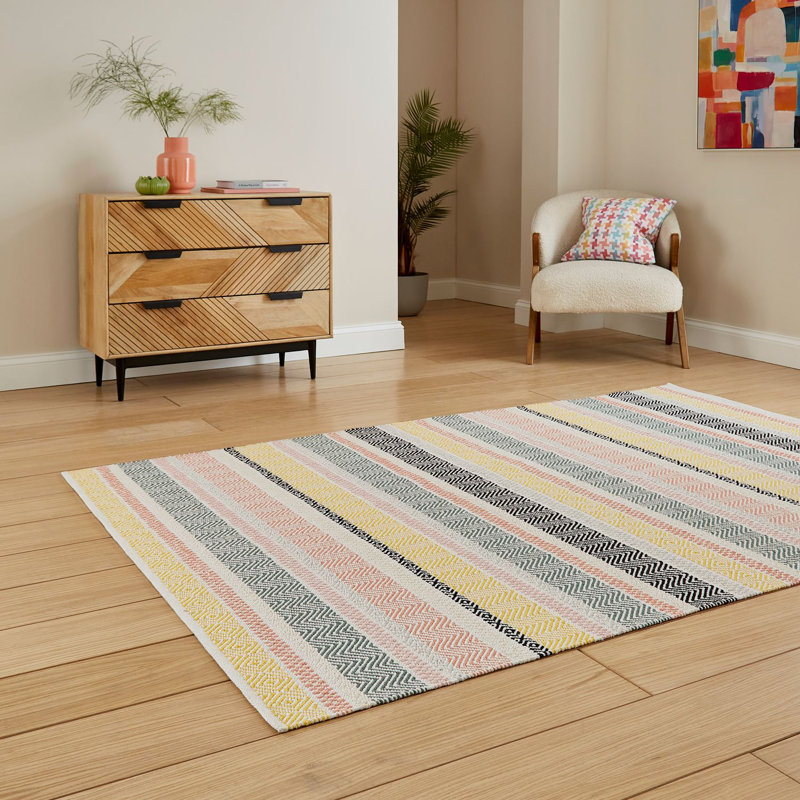 Hosteen Cotton Hand Loomed Area Rug, Rectangle 160 x 230cm