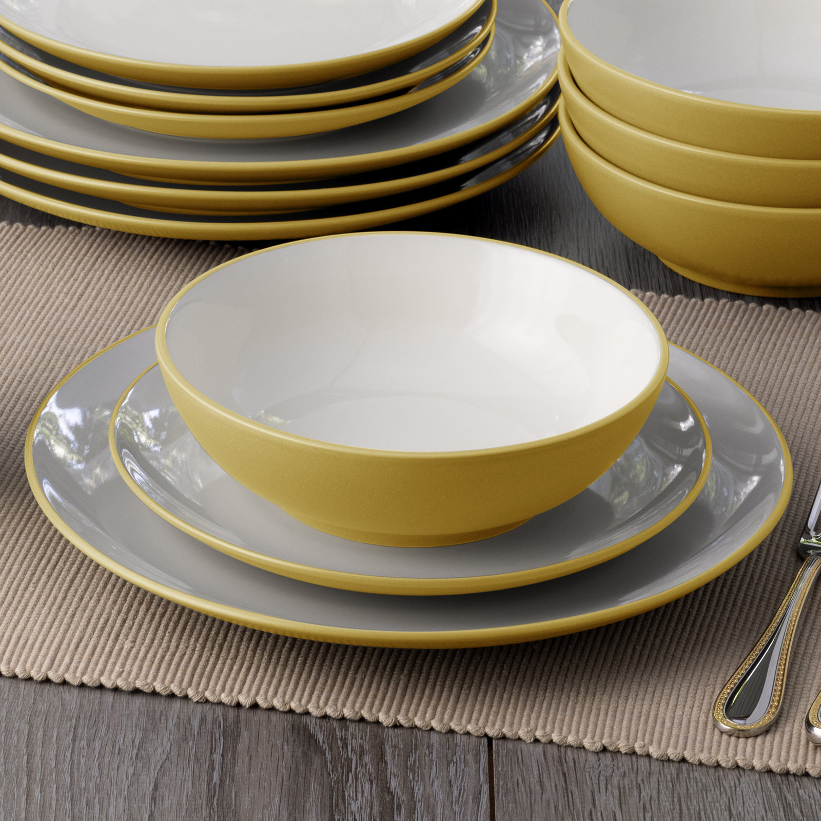 Noritake Colorwave Coupe Dinner Plates, 10-1/2", Mustard
