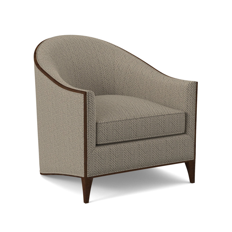 Atelier Barrel Chair, American Walnut, Filigree Ivory 100% Polyester