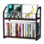 Porte-CD à 2 niveaux, tablette de rangement pour CD, organisateur de CD avec tablette supérieure, brun-650429588
