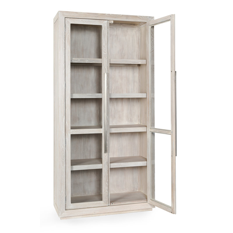 Bradley Tall Oak Wood  Cabinet In Brown, White