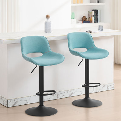 Swivel Upholstered Adjustable Height Bar Stool