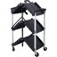 Chariot de service pliable 3 couches pliable Pack-N-Roll, noir, 50 lb. Capacité de charge par tablette