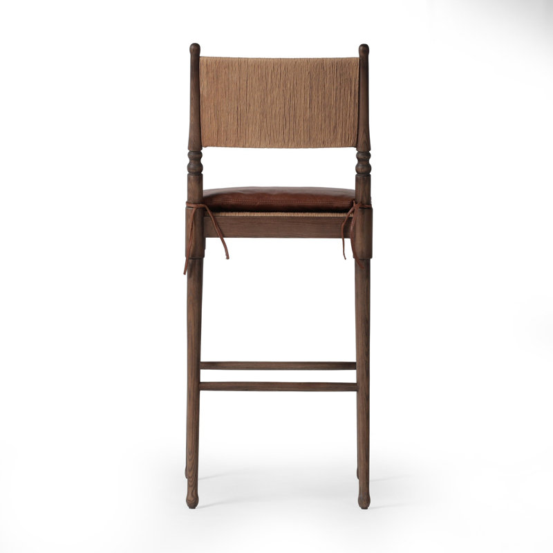 Fayth Stool with Cushion, Bar Stool (29.5” Seat Height)”, Brown