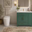 Ensemble de meuble-lavabo vert 48 po avec lavabo en résine, armoire de rangement abondante - 4 portes à fermeture douce et 4 tiroirs