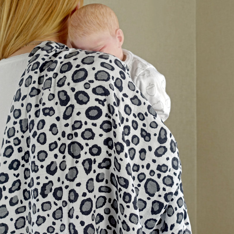 Felicia MuslinZ 3 pack 70cms Baby Muslin Cloths in Leopard Print /White.