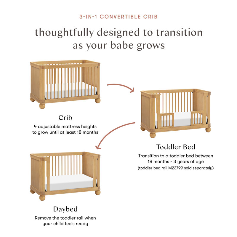 Crosby 3-in-1 Convertible Crib, Honey