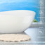Baignoire autoportante en résine de 63 po, blanc brillant, avec bonde escamotable et baignoire relaxante blanche de luxe avec trop-plein pour salle de bain moderne
