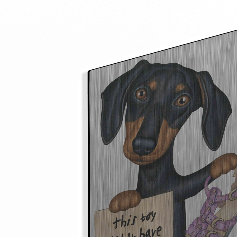 «Squeaky Black Dachshund» par Danny Gordon, H 16 po x l 12 po