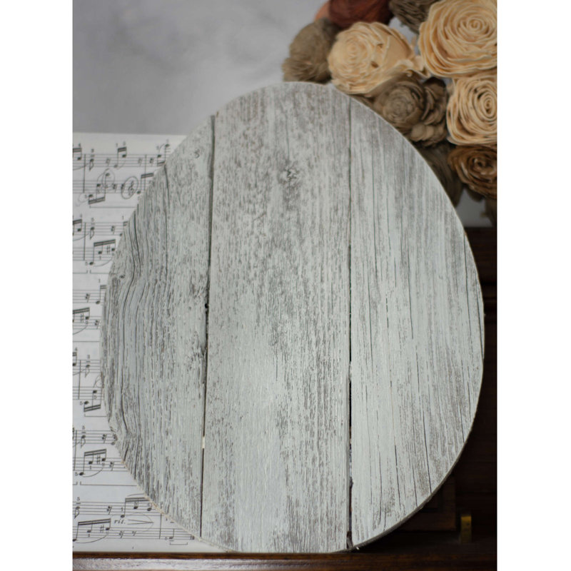 Grand œuf en bois Crumity, Blanc délavé