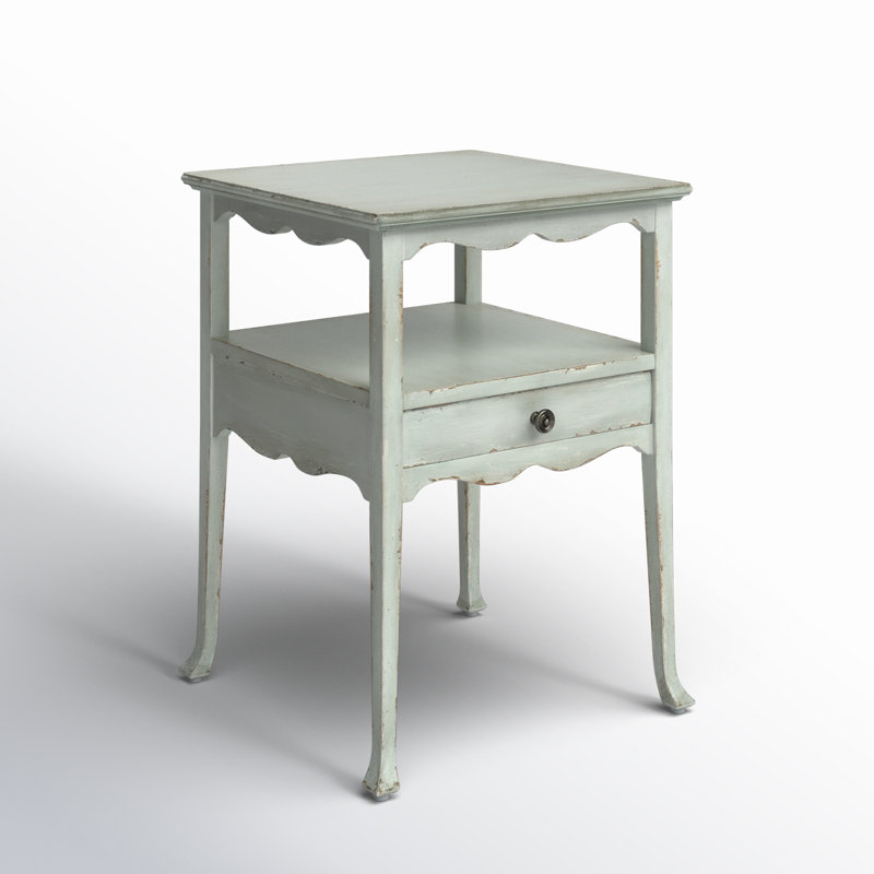 End Table With Storage, Haint Blue
