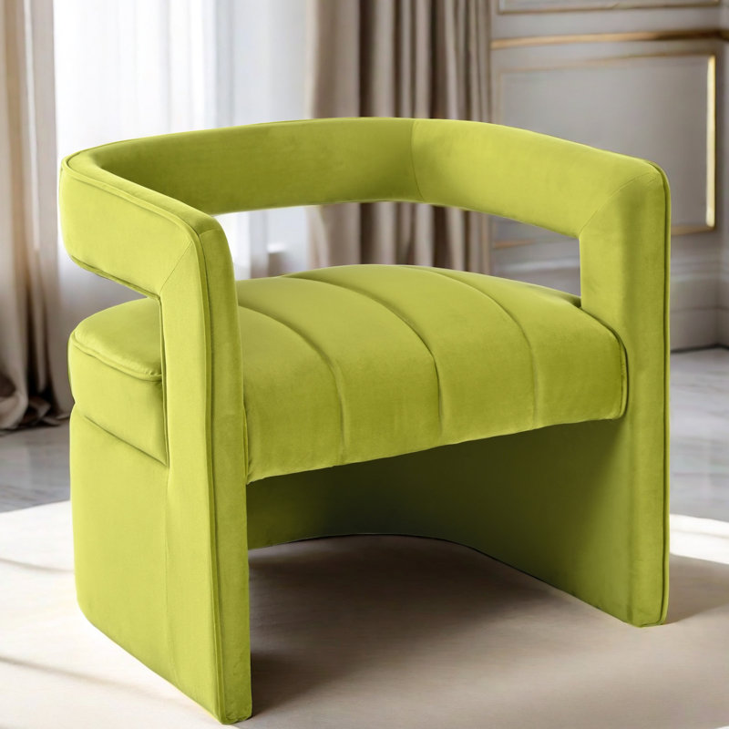 Fauteuil d'appoint incurvé de luxe avec revêtement en velours pour un style sans assemblage, ergonomique et élégant