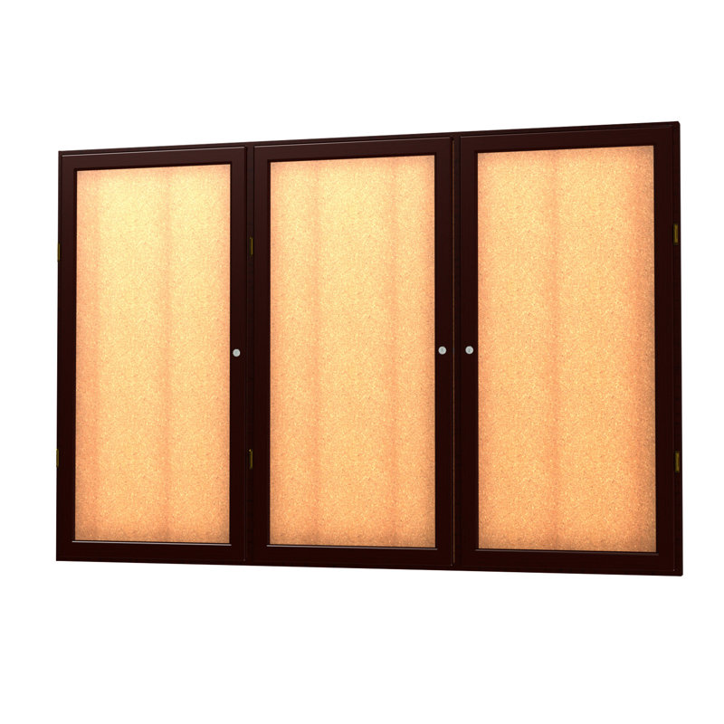 Babillard mural Messenger Series, L 72 po x H 48 po (3 portes), Espresso