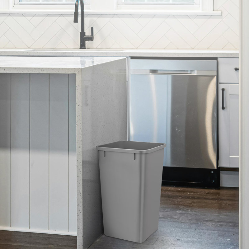 Rev-A-Shelf Polymer Replacement Trash Bin, 6.75, Silver