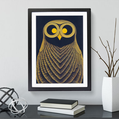 Antique Owl Art No.4 - Single Picture Frame Print