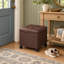 Repose-pieds carré en similicuir avec roulettes 17,7 po Clariece-853495298