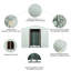 8ft X 4ft Metal Outdoor Shed, White - Strong Galvanized Construction, Punched Vents For Efficient Airflow, Sliding Doors With Lock, Simple Installation Project Storage Shelter, Iron Build, Ventilated