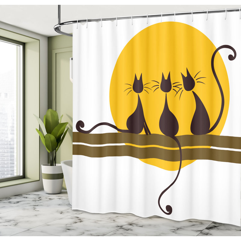 Ensemble de rideau de douche et crochets Animal Art, H 70 po x l 69 po