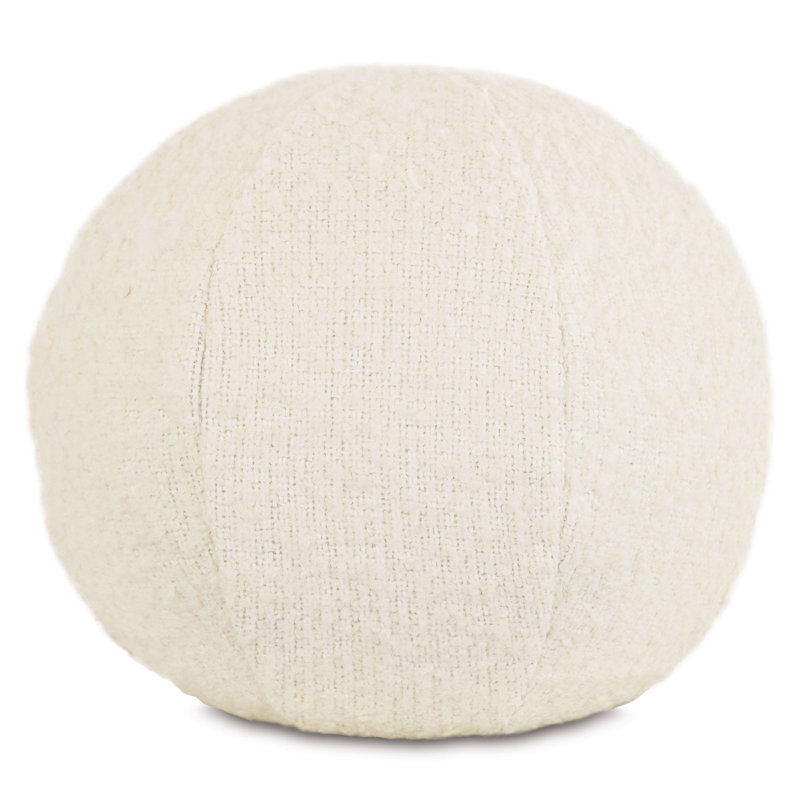 Marl Circular Pillow Cover & Insert, Cream
