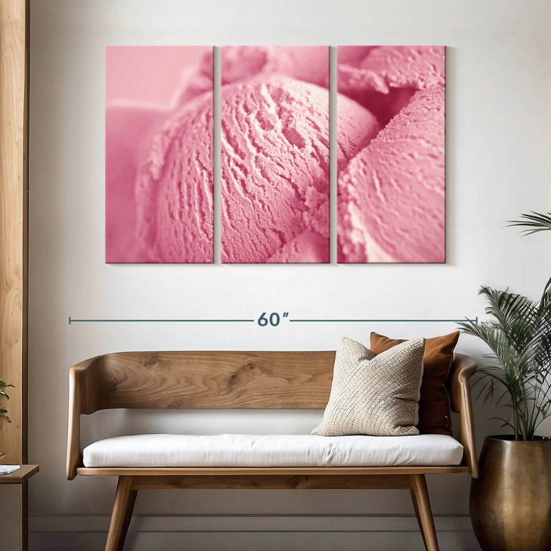 Crème glacée à la fraise Yarlin, H 32 po x l 50 po