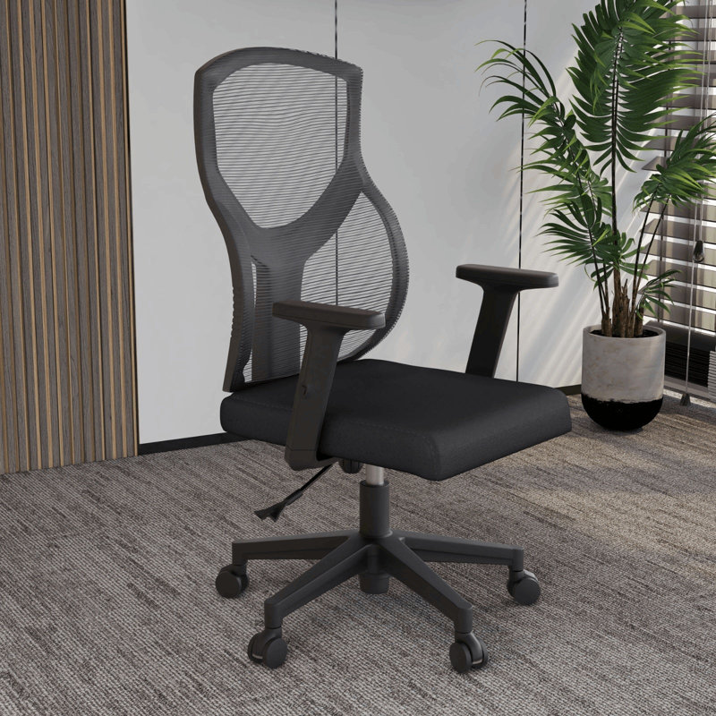 Fauteuil de bureau ergonomique Michaelene, Gris clair